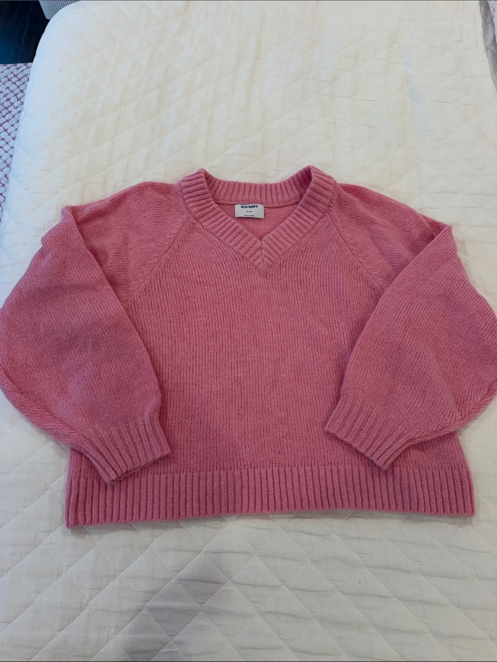 Old Navy Bubblegum Pink V-Neck Knit Pullover